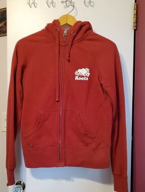 Roots Women Brick Red Full-Zip Hoodie Jacket